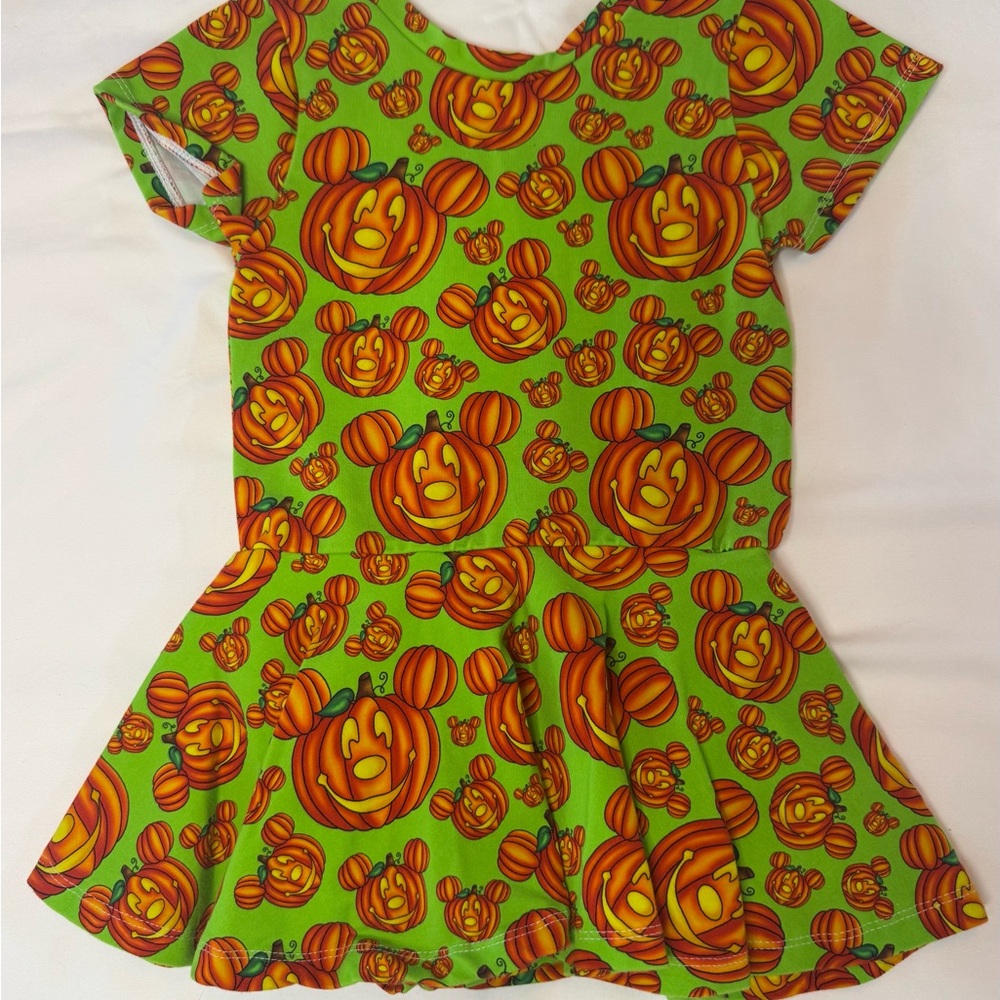 Green Halloween Mickey Pumpkin Dress